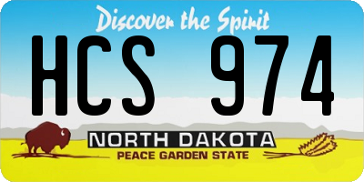 ND license plate HCS974
