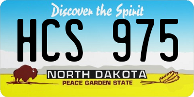 ND license plate HCS975