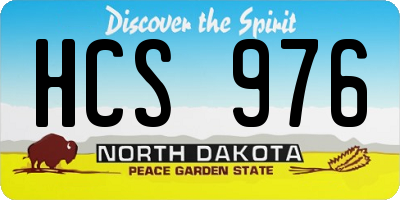ND license plate HCS976