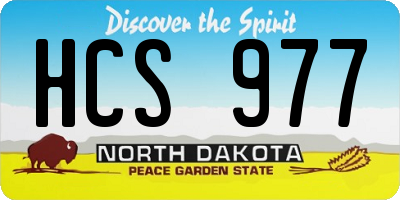 ND license plate HCS977