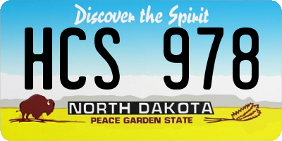 ND license plate HCS978