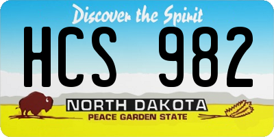 ND license plate HCS982