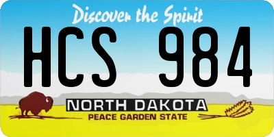 ND license plate HCS984