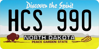 ND license plate HCS990