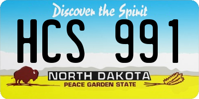 ND license plate HCS991