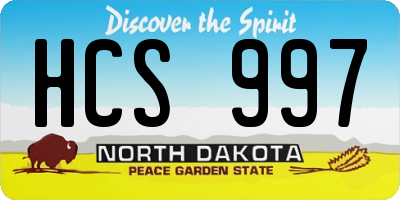 ND license plate HCS997