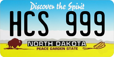 ND license plate HCS999