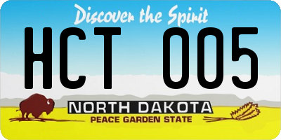 ND license plate HCT005