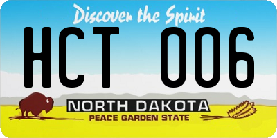 ND license plate HCT006