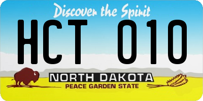 ND license plate HCT010