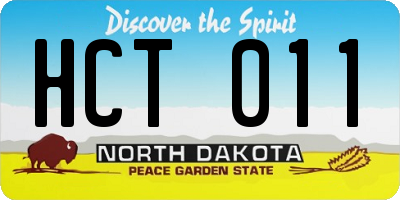 ND license plate HCT011