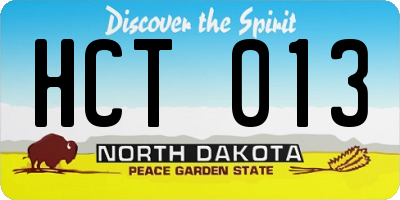ND license plate HCT013