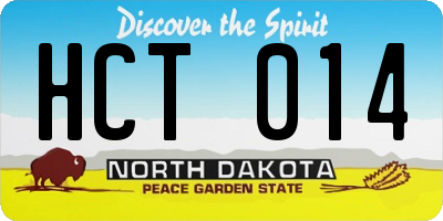 ND license plate HCT014