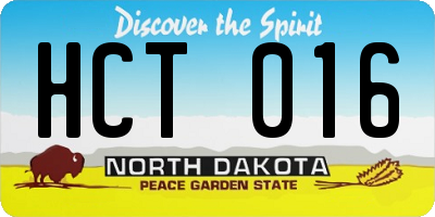 ND license plate HCT016