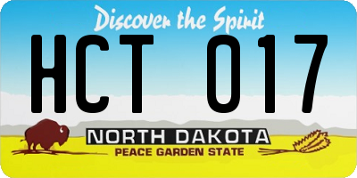 ND license plate HCT017