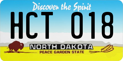 ND license plate HCT018