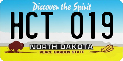 ND license plate HCT019