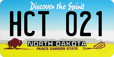 ND license plate HCT021