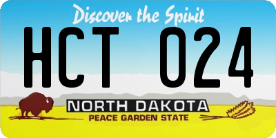 ND license plate HCT024