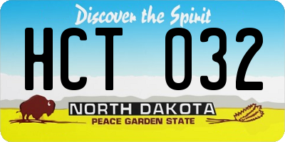 ND license plate HCT032