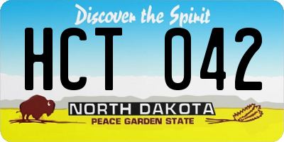 ND license plate HCT042