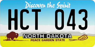 ND license plate HCT043