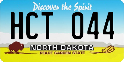 ND license plate HCT044