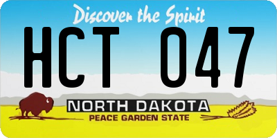 ND license plate HCT047
