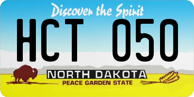 ND license plate HCT050