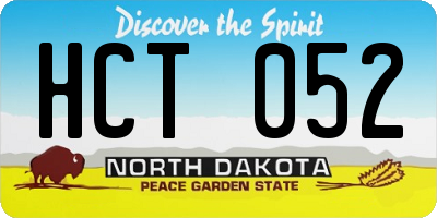 ND license plate HCT052