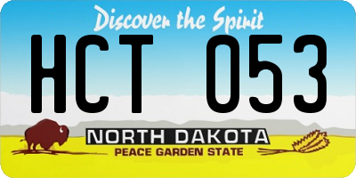 ND license plate HCT053