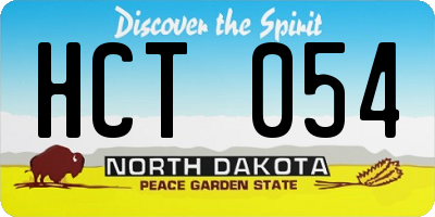ND license plate HCT054