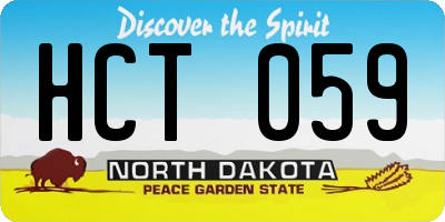 ND license plate HCT059