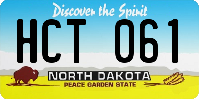 ND license plate HCT061
