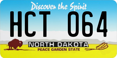 ND license plate HCT064