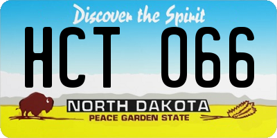 ND license plate HCT066