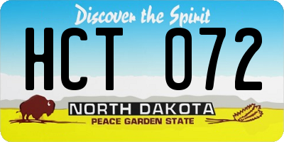 ND license plate HCT072