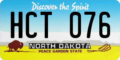 ND license plate HCT076