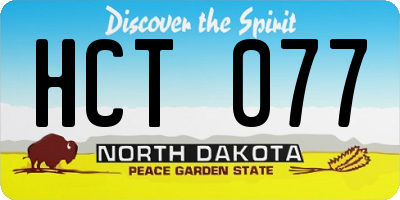 ND license plate HCT077