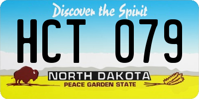 ND license plate HCT079