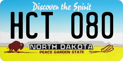 ND license plate HCT080