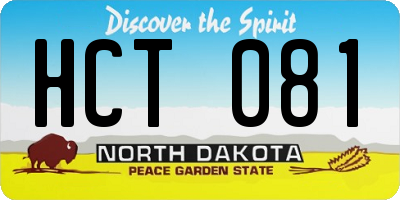 ND license plate HCT081