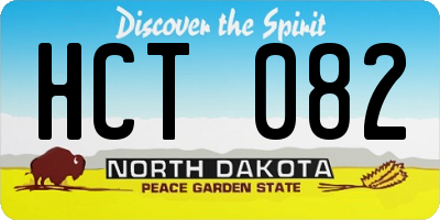ND license plate HCT082
