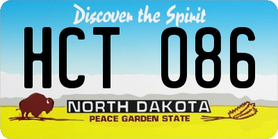ND license plate HCT086