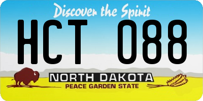 ND license plate HCT088