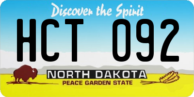 ND license plate HCT092
