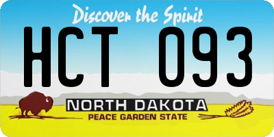 ND license plate HCT093