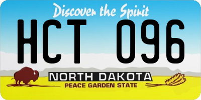 ND license plate HCT096