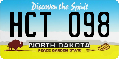 ND license plate HCT098
