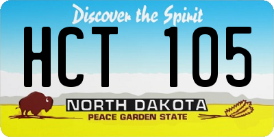 ND license plate HCT105